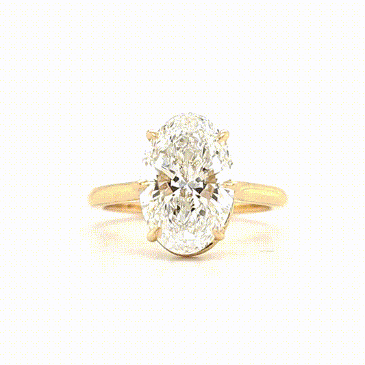 Maeve – " 3ct " Oval Cut Solitaire 6 Claw in 18k Gold (Ready) - Prime & Pure