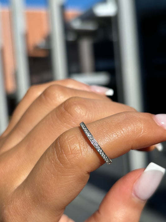 Monique - Micro pave 3 Sides Wedding Ring - Prime & Pure