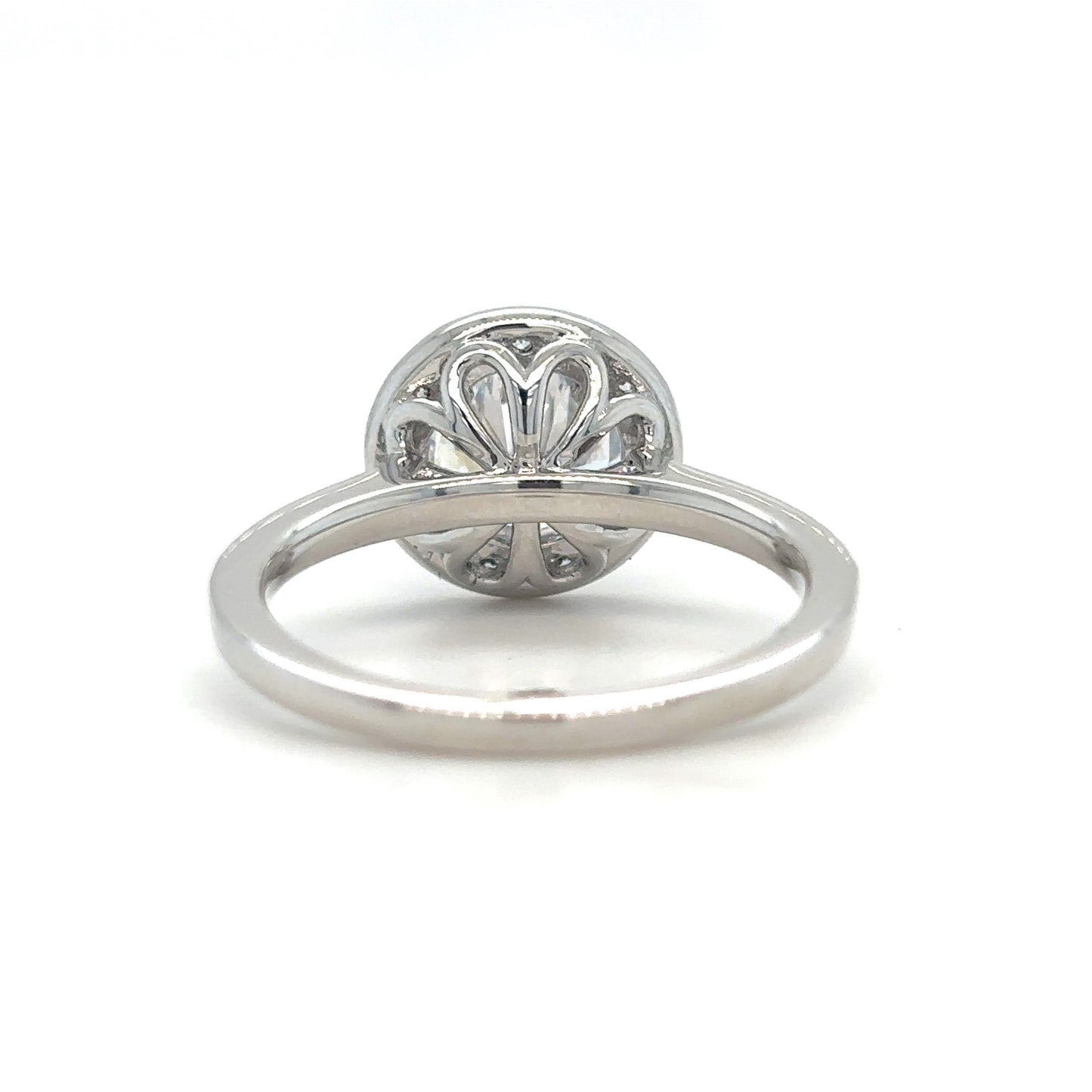 Maya - " 2ct " Round Diamond Ring in 18k with Halo and Pavé Band (Ready) - Prime & Pure