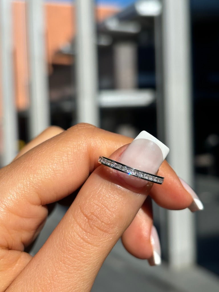 Avery- Princess Cut nestled in a channel setting - Prime & Pure