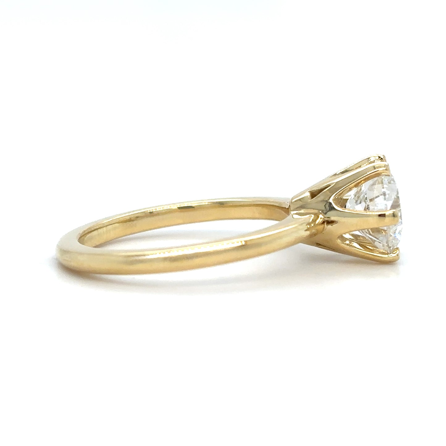 Carole – " 2ct " Round Brilliant Solitaire in 18k Gold with 6 Prong Crown Set (Ready) - Prime & Pure
