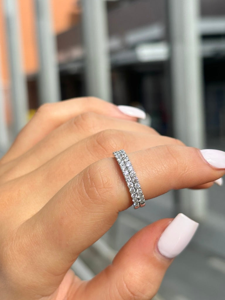 Dana - Half Pavé Wedding Ring - Prime & Pure
