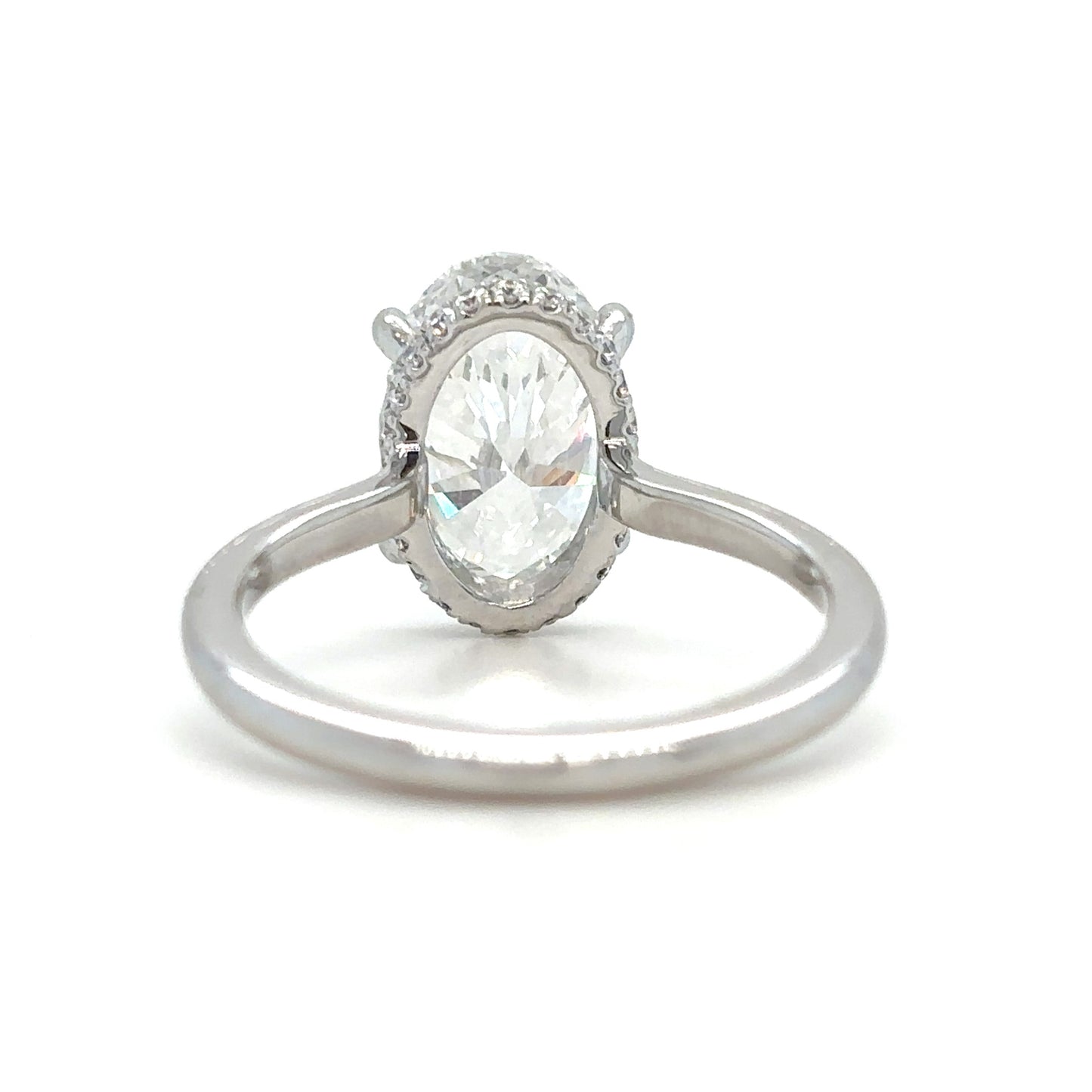 Kahla – " 2.02ct " Oval Solitaire in 18k with Hidden Halo Plain Band - Prime & Pure