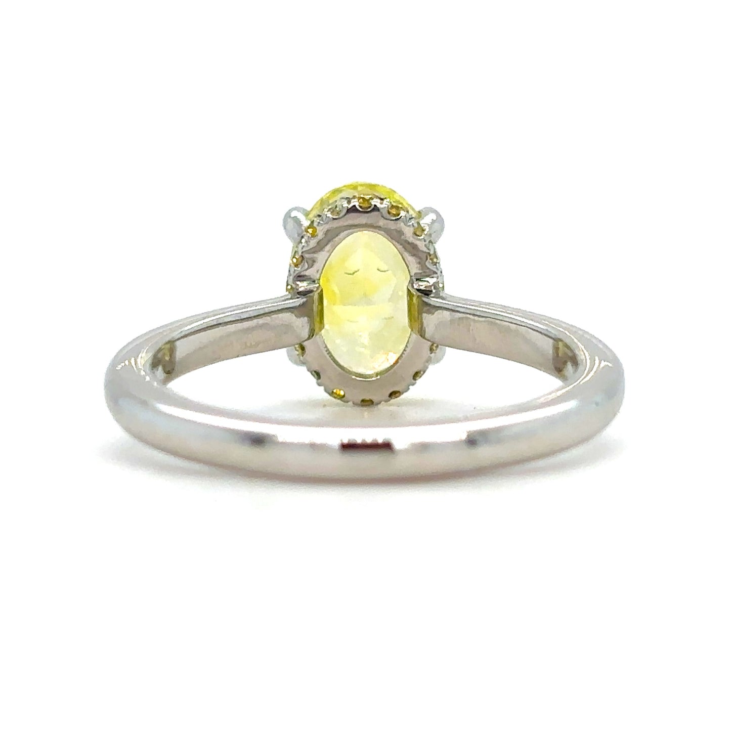 Al'mira – " 2ct " Fancy Yellow Oval Diamond Solitaire in 18k Gold With Hidden Halo (Ready) - Prime & Pure