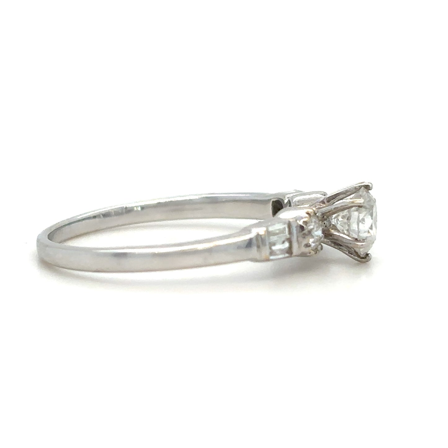 Cataleya- "0.5ct " Round Trilogy in 18k with 4 baguette in bar set (Ready) - Prime & Pure