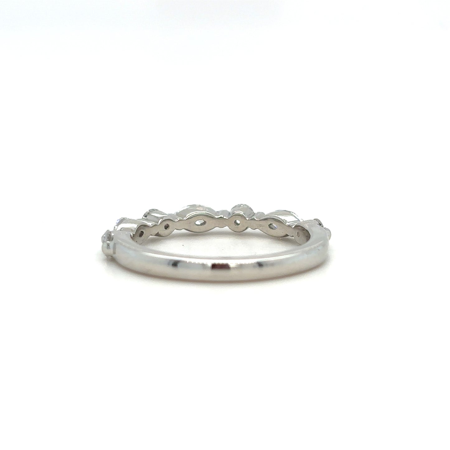 Betty - Round and Marquise Accent Stones Wedding Ring - Prime & Pure