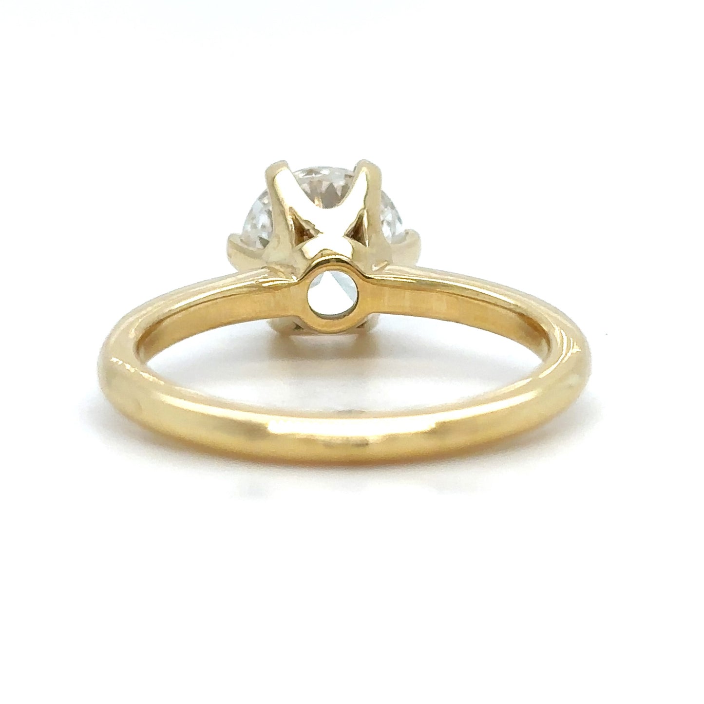 Carole – " 2ct " Round Brilliant Solitaire in 18k Gold with 6 Prong Crown Set (Ready) - Prime & Pure