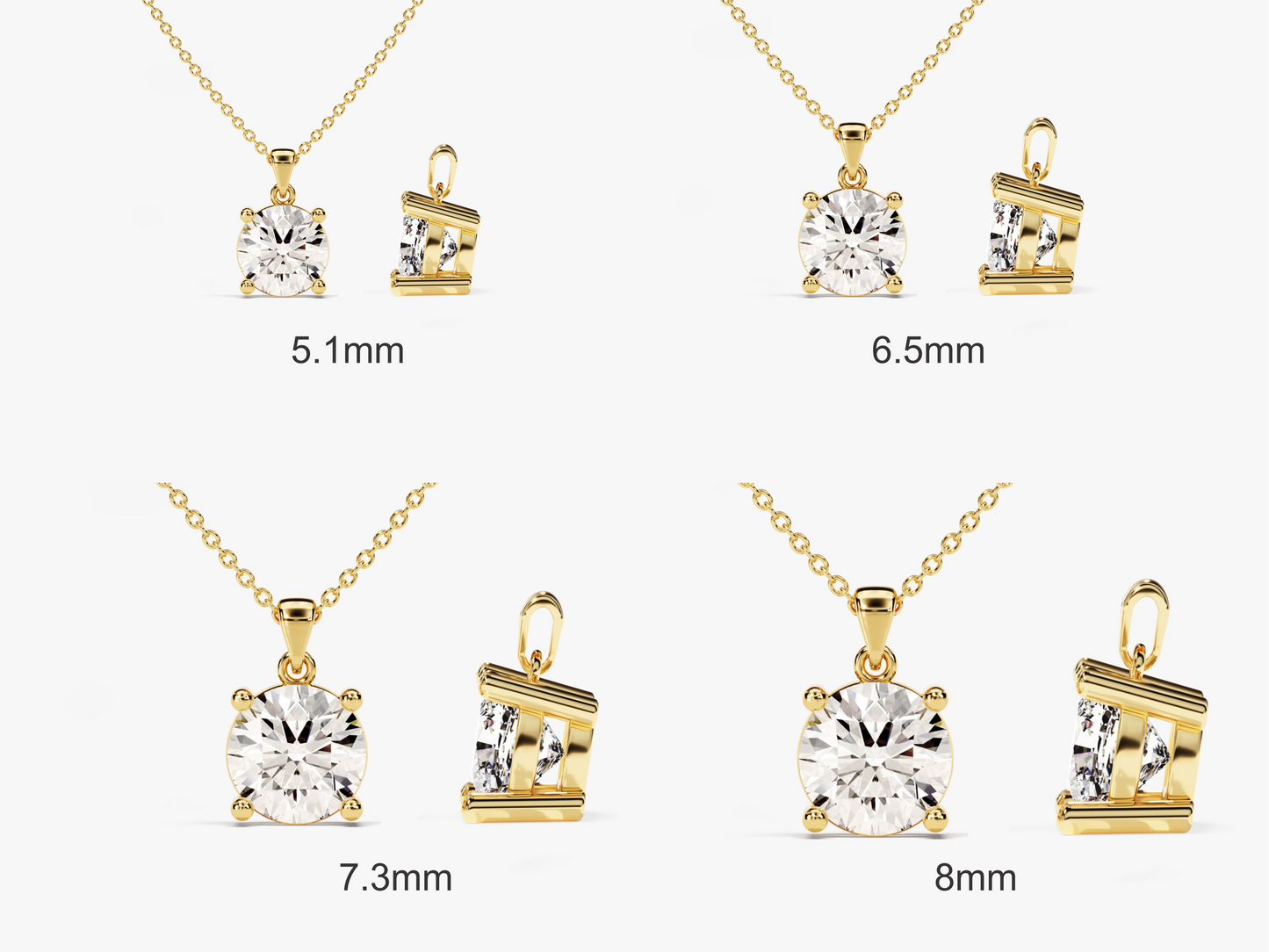 Round Brilliant Cut Diamond Solitaire Pendant - Prime & Pure