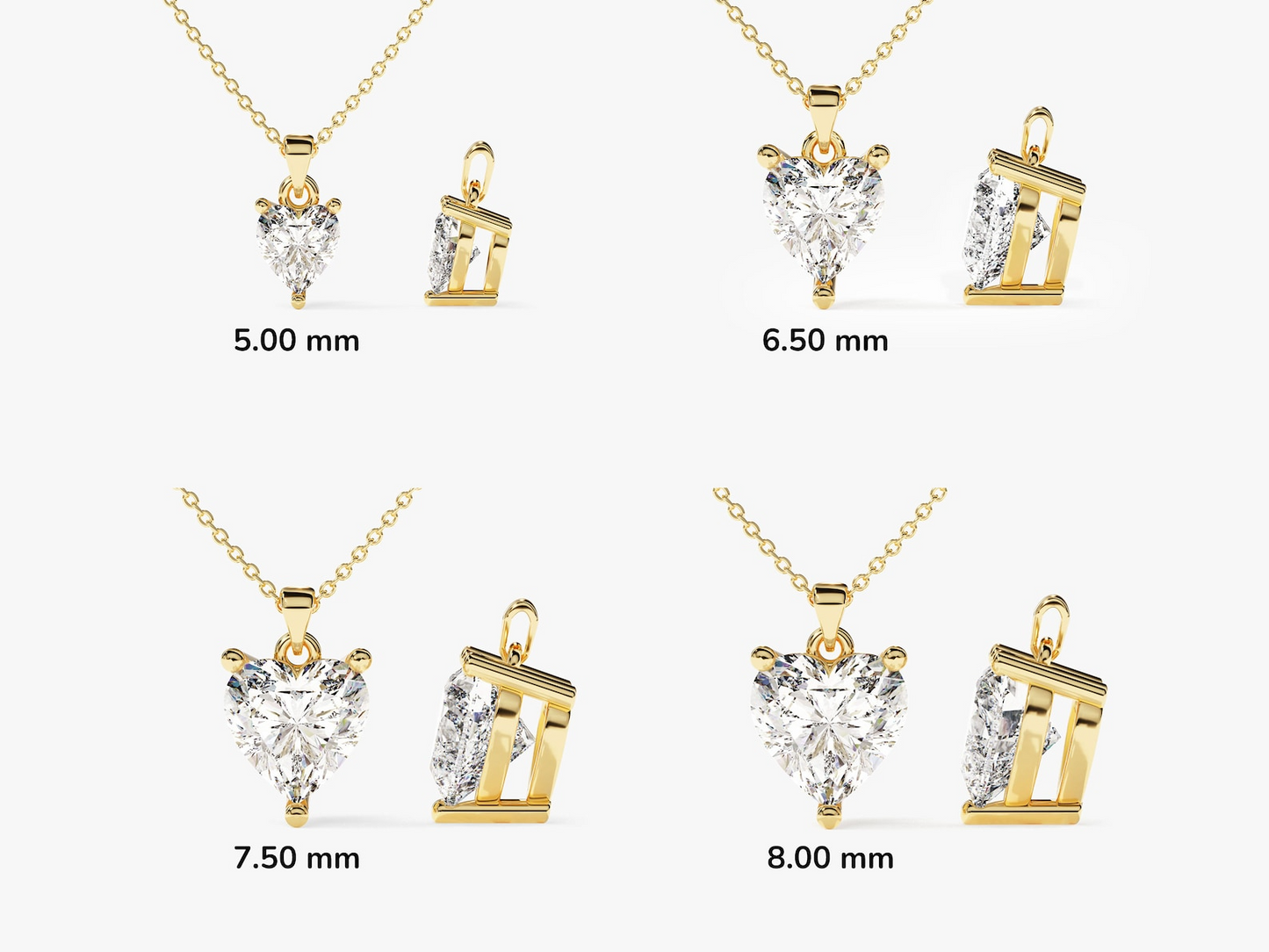 Heart Cut Diamond Solitaire Pendant - Prime & Pure
