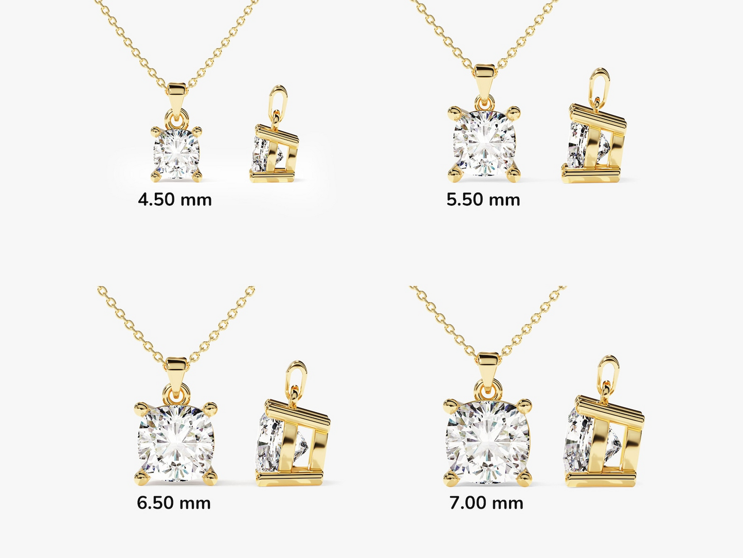 Cushion Cut Diamond Solitaire Pendant - Prime & Pure