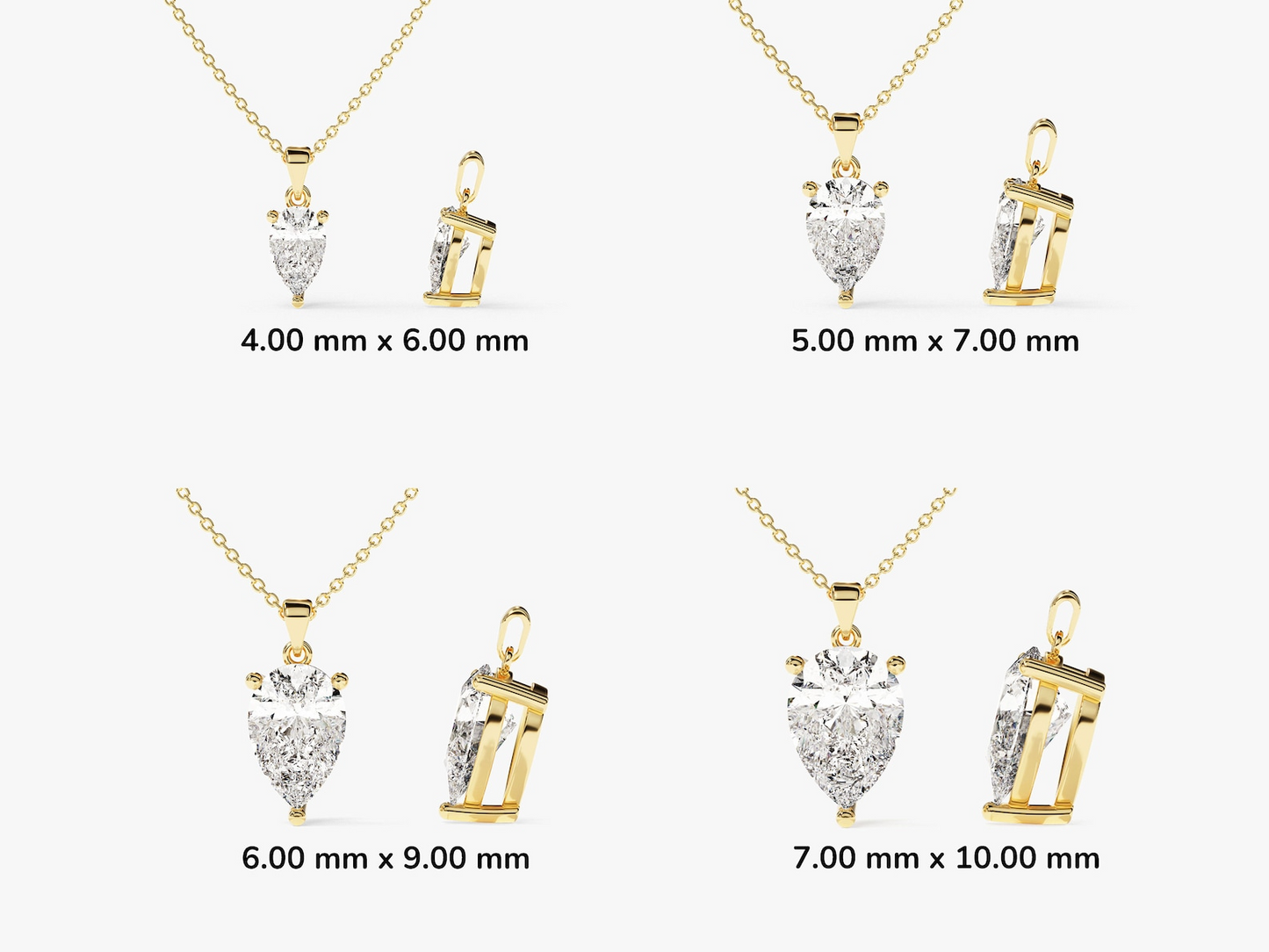 Pear Cut Diamond Solitaire Pendant - Prime & Pure
