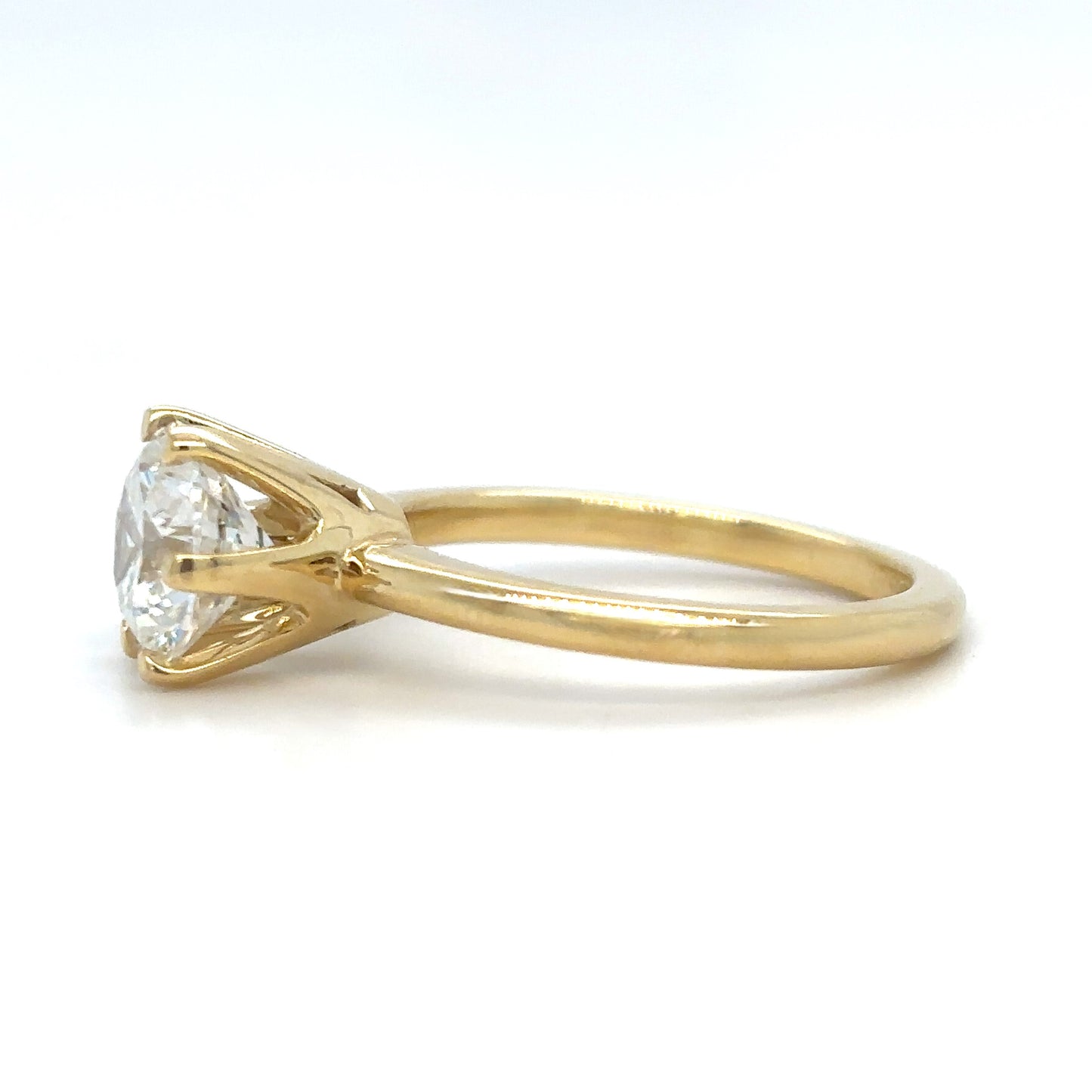 Carole – " 2ct " Round Brilliant Solitaire in 18k Gold with 6 Prong Crown Set (Ready) - Prime & Pure
