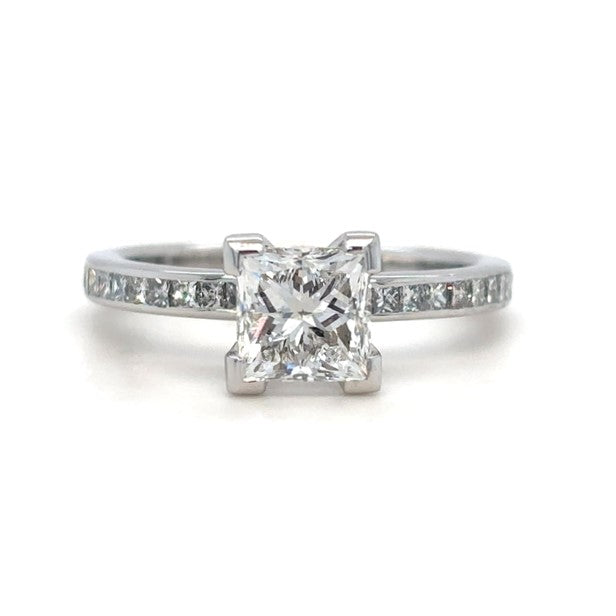 Annie - " 1.5ct " Princess Solitaire in 18k Gold with Channel set Band (Ready) - Prime & Pure