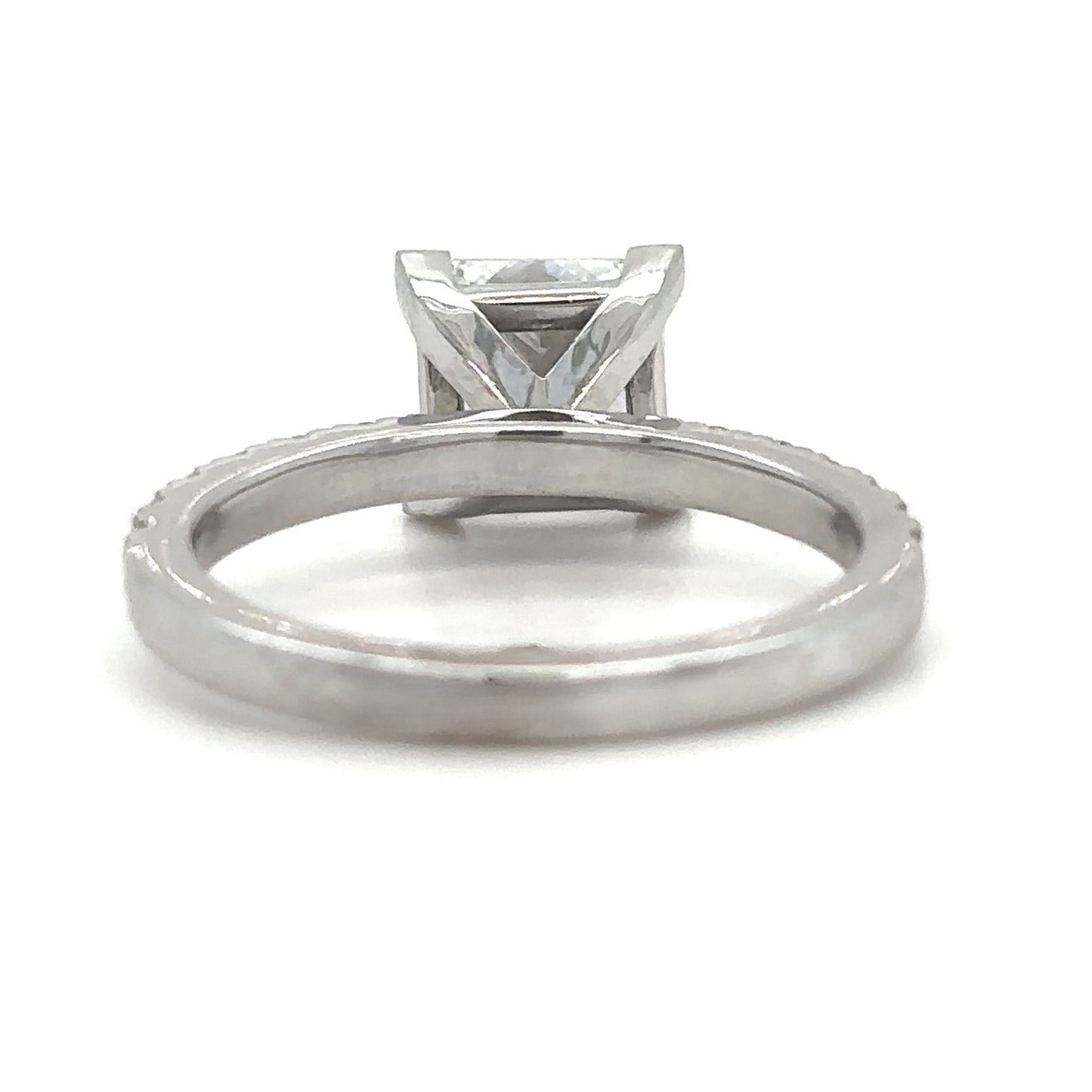 Cynthia - " 1.5ct " Princess Solitaire in 18k Gold with Half Pave set Band (Ready) - Prime & Pure