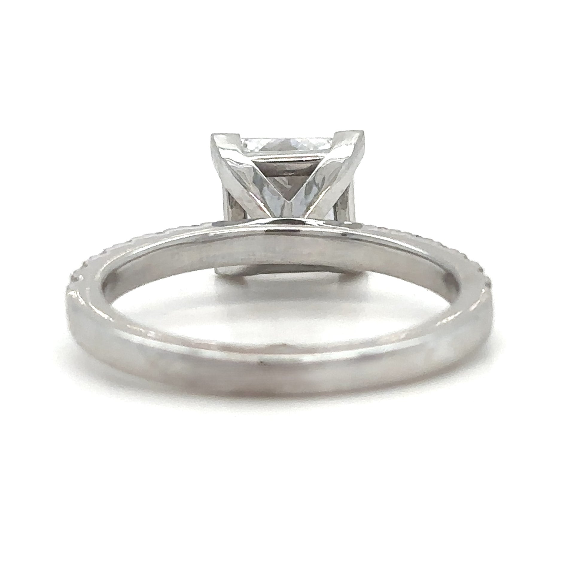 Cynthia - " 1.5ct " Princess Solitaire in 18k Gold with Half Pave set Band (Ready) - Prime & Pure