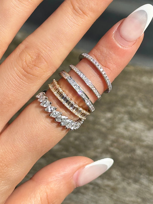 Elsa - Marquise Half Eternity Wedding Ring - Prime & Pure