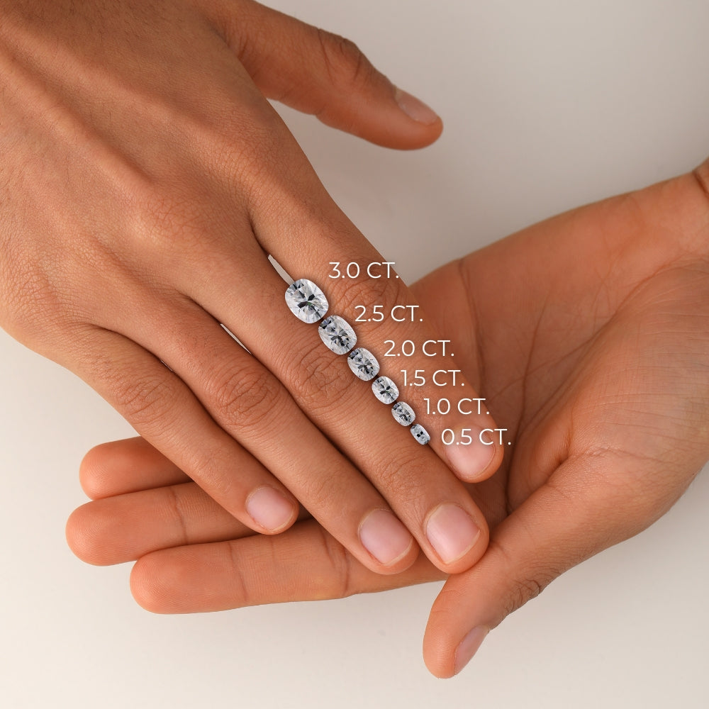 Ainsley – Cushion Solitaire with Twisted Band Half Pave - Prime & Pure