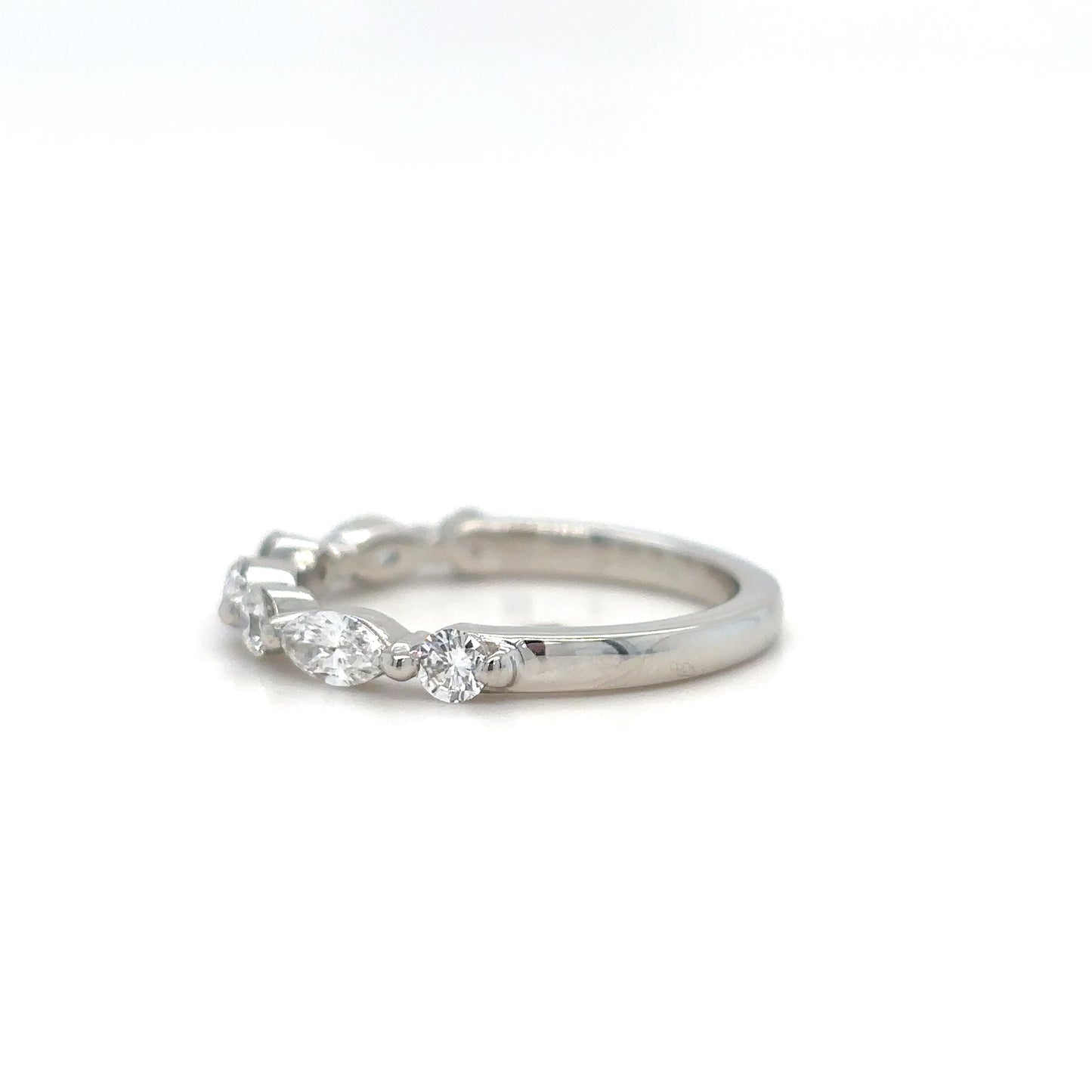 Betty - Round and Marquise Accent Stones Wedding Ring - Prime & Pure