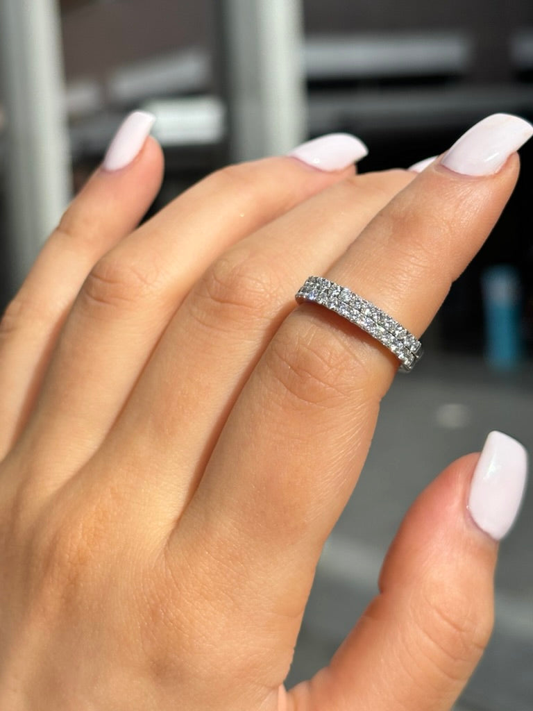 Dana - Half Pavé Wedding Ring - Prime & Pure