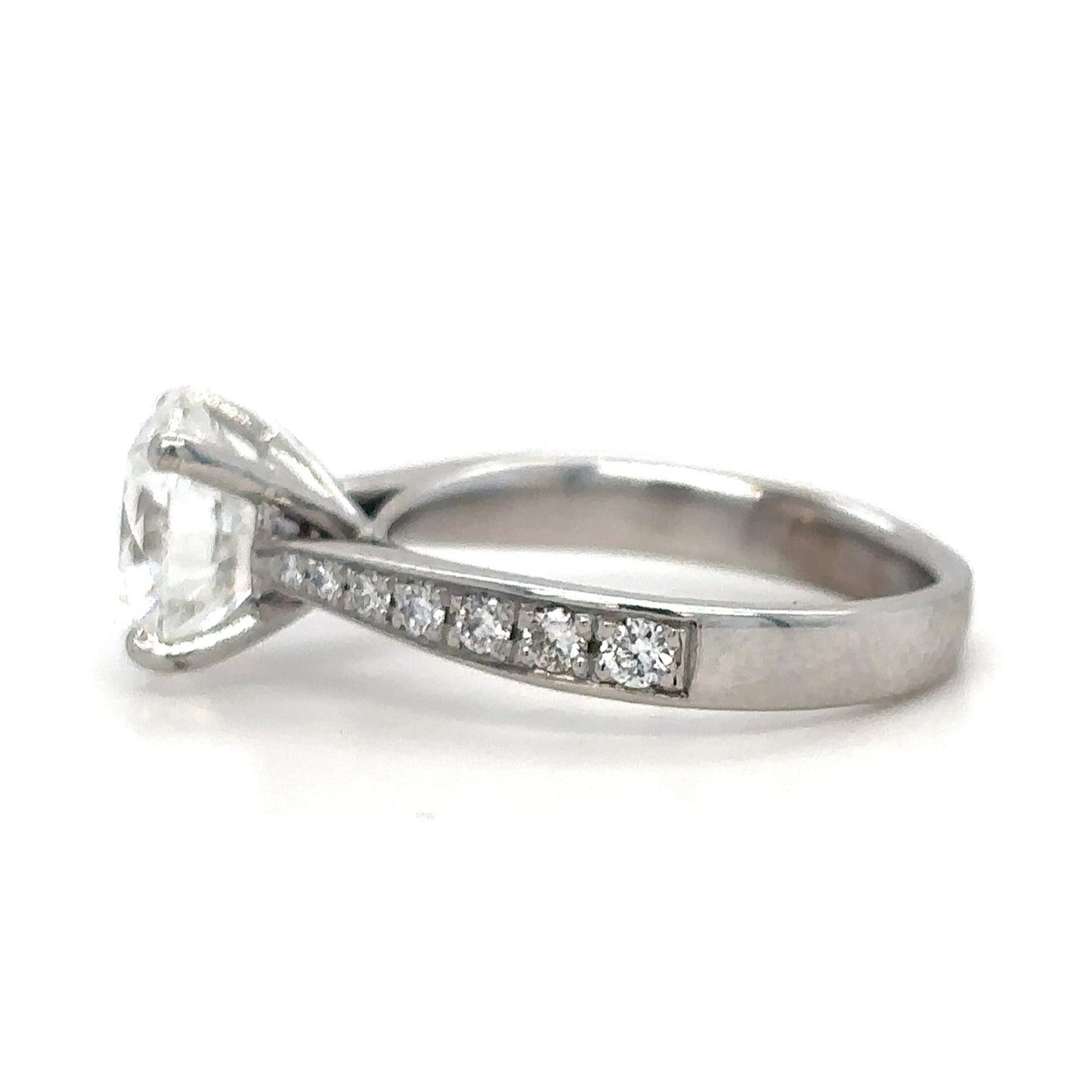 Sky - " 2ct " Round Solitaire in 18k Gold with Graduated Band (Ready) - Prime & Pure