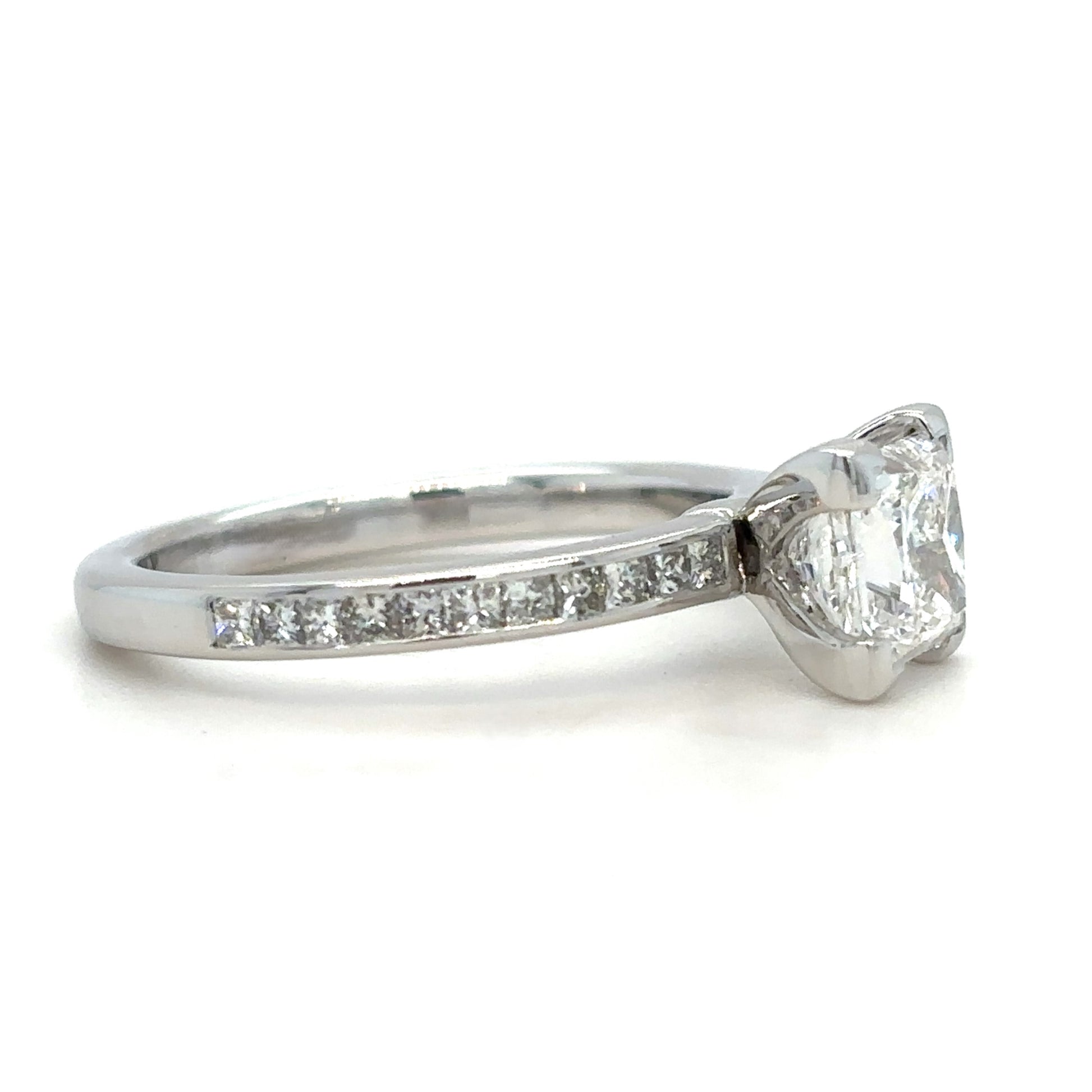 Annie - " 1.5ct " Princess Solitaire in 18k Gold with Channel set Band (Ready) - Prime & Pure