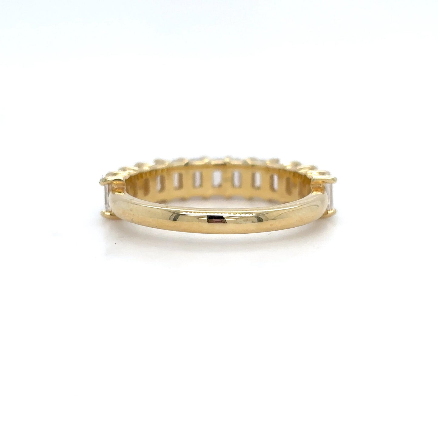 Alexandra - Emerald Basket Set Half Eternity Ring - Prime & Pure