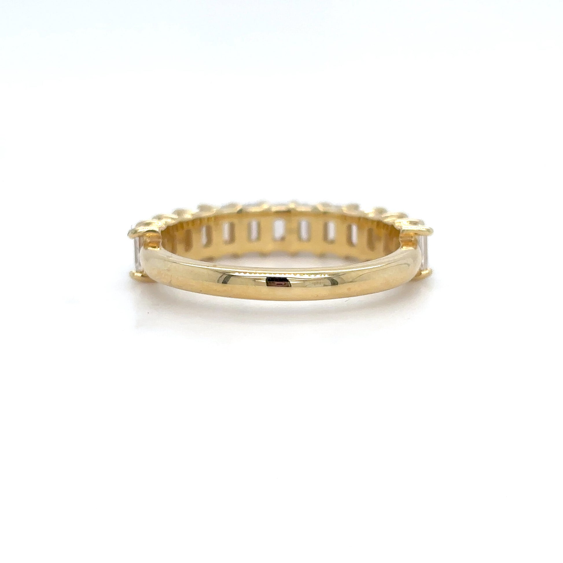 Alexandra - Emerald Basket Set Half Eternity Ring - Prime & Pure