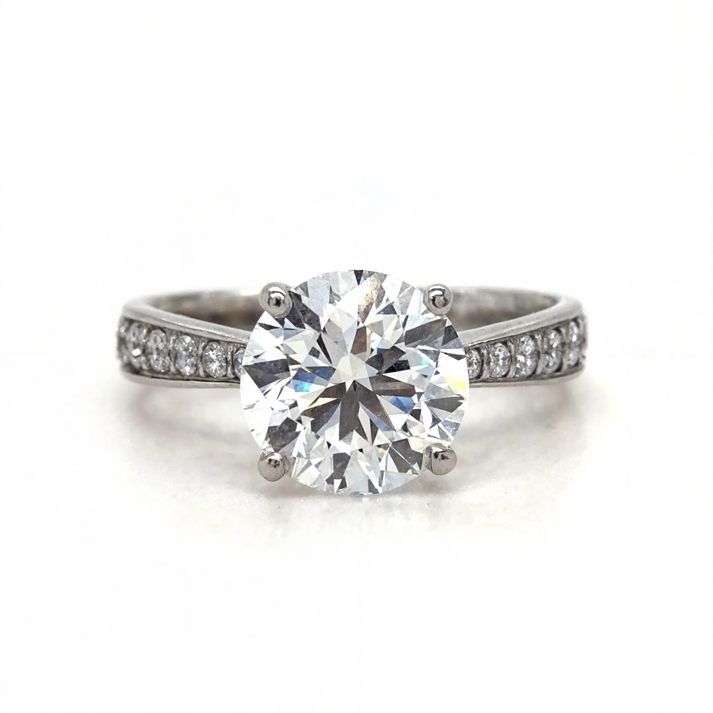 Sky - " 2ct " Round Solitaire in 18k Gold with Graduated Band (Ready) - Prime & Pure