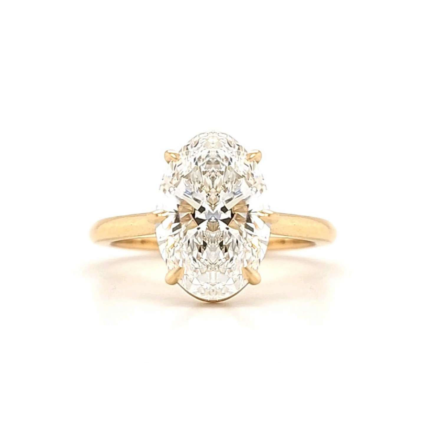 Maeve – " 3ct " Oval Cut Solitaire 6 Claw in 18k Gold (Ready) - Prime & Pure
