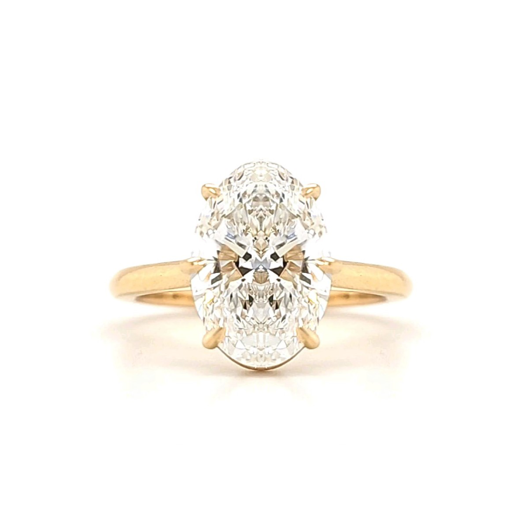 Maeve – " 3ct " Oval Cut Solitaire 6 Claw in 18k Gold (Ready) - Prime & Pure