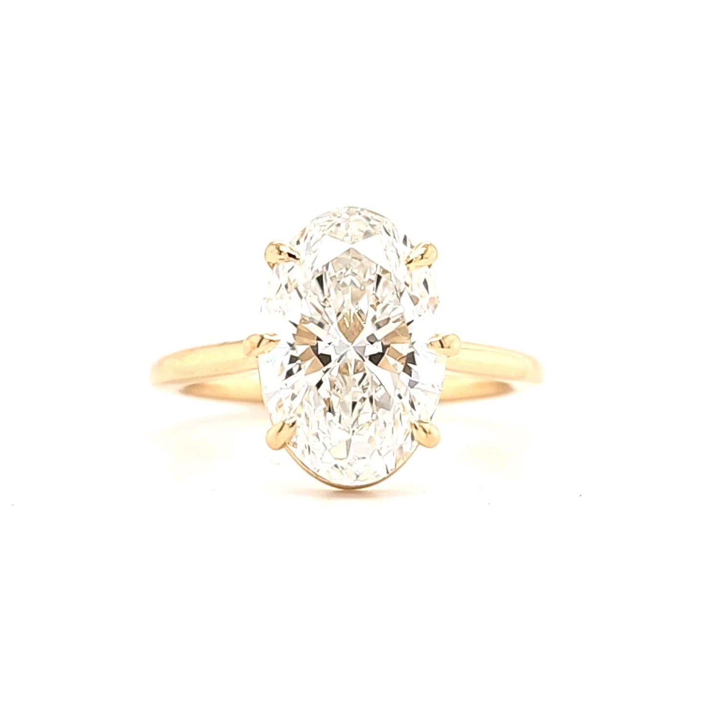Eleanor – " 4 ct " Oval Cut Solitaire in 18k with 6 Claw Setting (Ready) - Prime & Pure