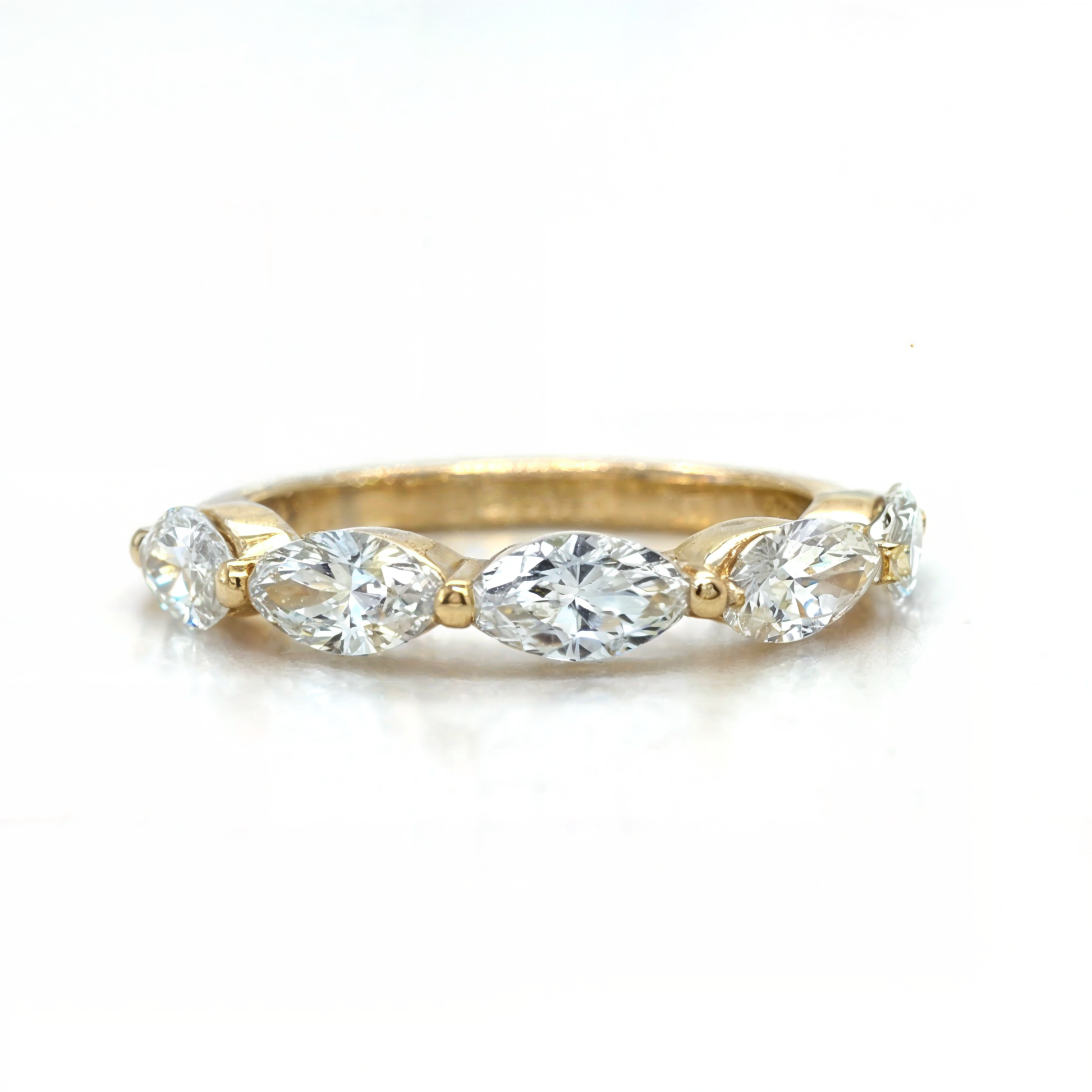 Alma - Marquise Half Eternity Wedding Ring - Prime & Pure