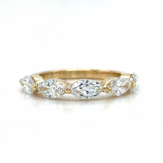 Alma - Marquise Half Eternity Wedding Ring - Prime & Pure