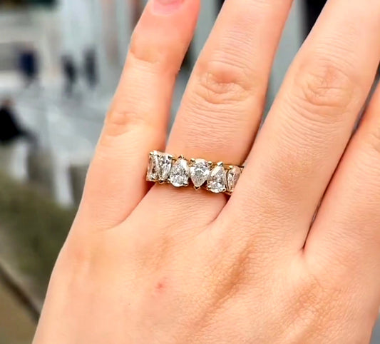 Cindy - 6.4ct Pear Cut Eternity Ring - Prime & Pure