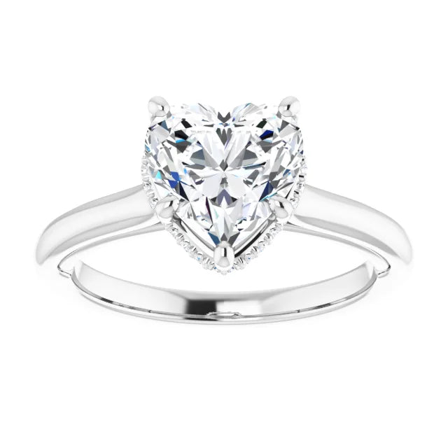 Solitaire Hidden Halo Engagement Ring - Prime & Pure