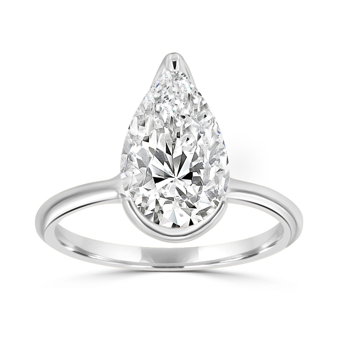 Shiera Half Bezel Solitaire Engagement Ring - Prime & Pure