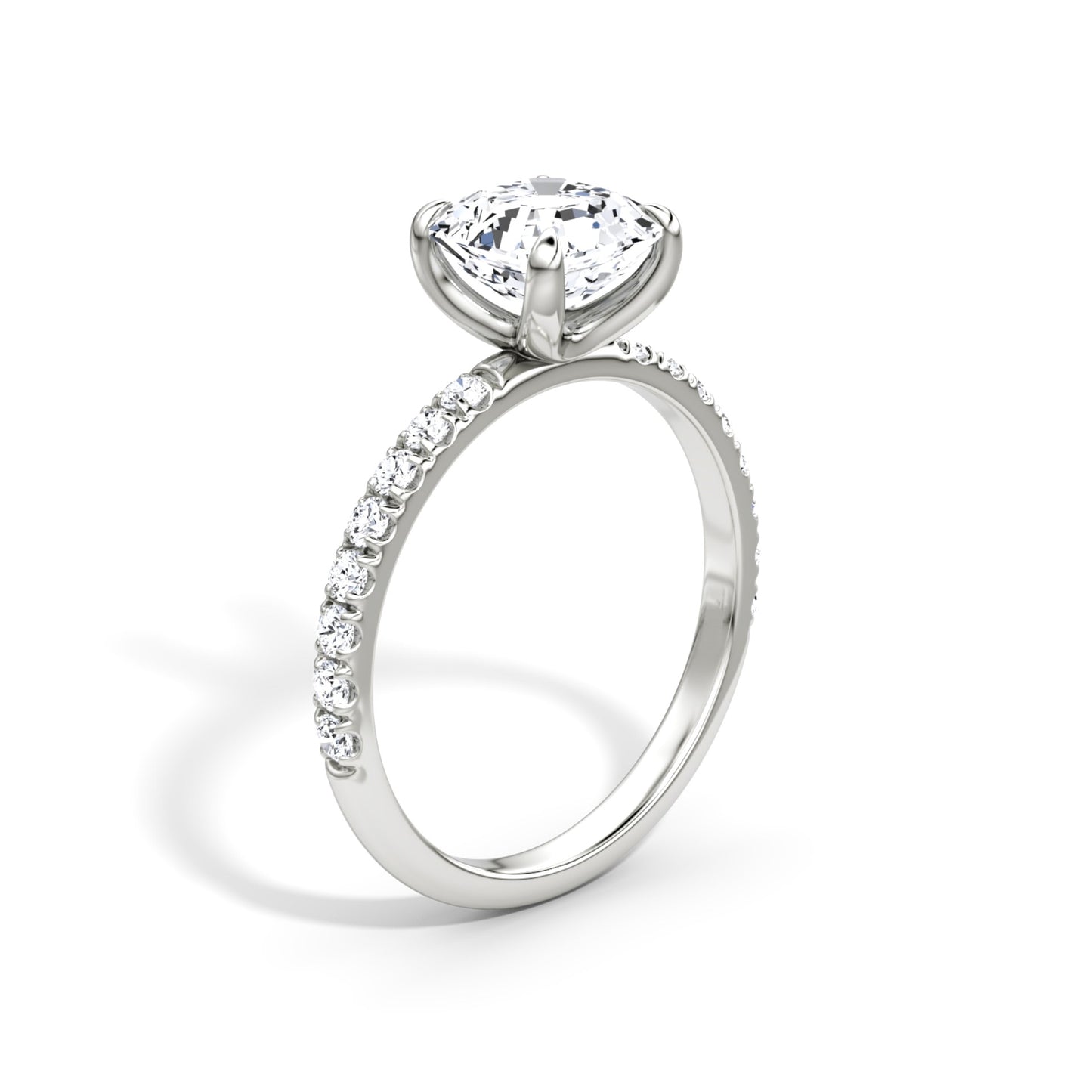 Asscher Cut Diamond Pave Band Ring - Prime & Pure