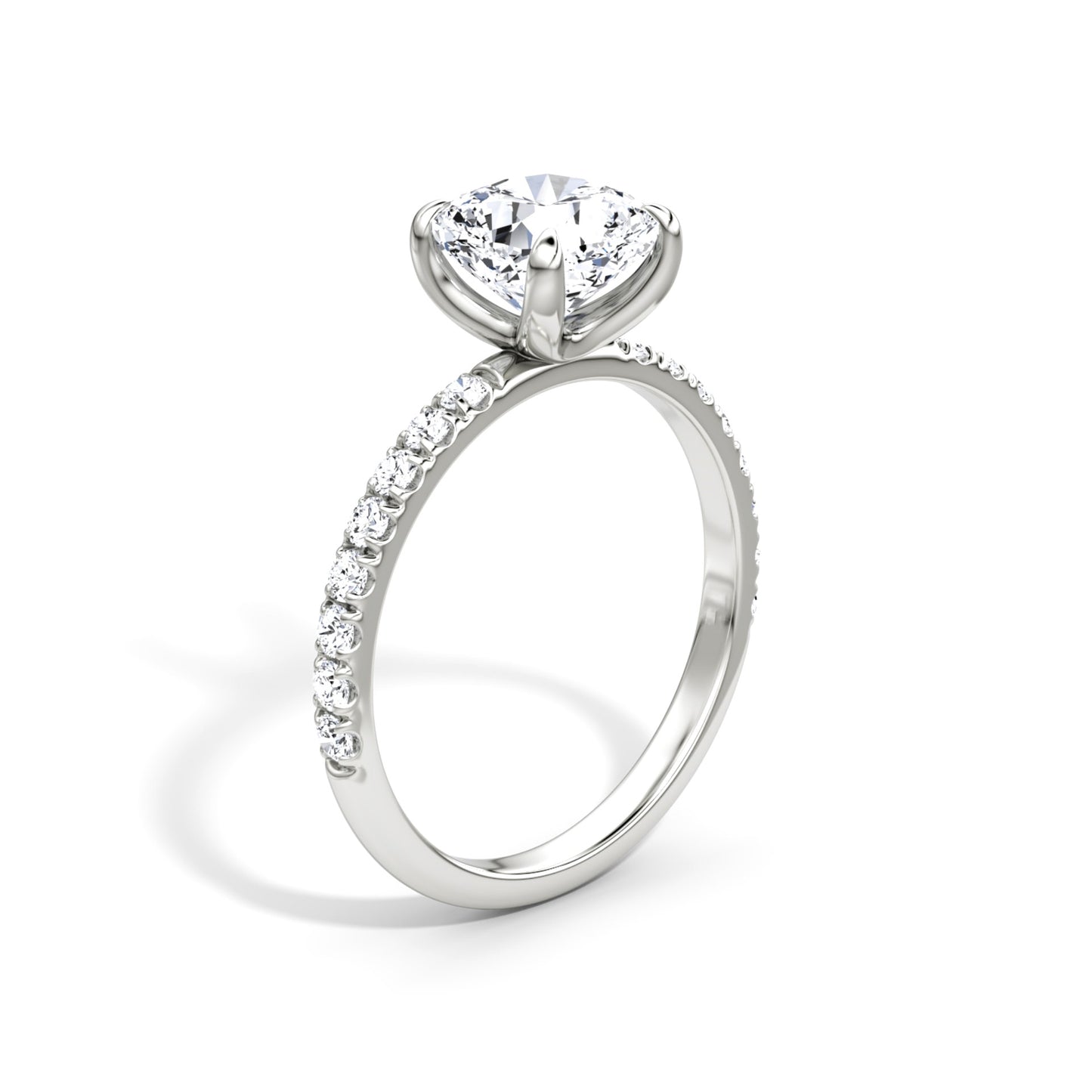 Cushion Cut Diamond Pave Band Ring - Prime & Pure