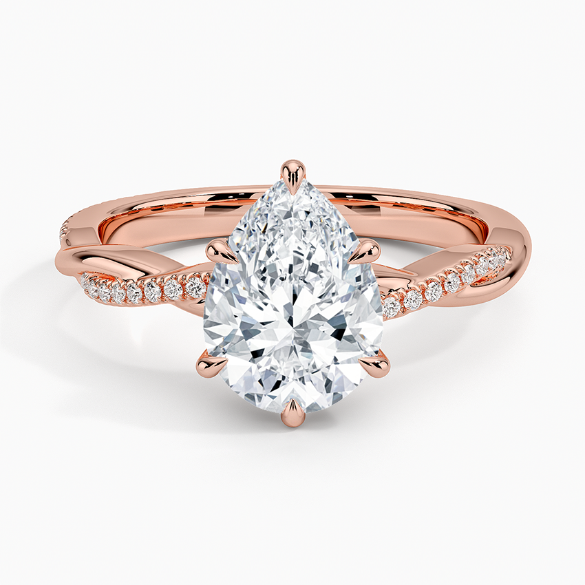 Pear Cut Diamond Twisted Pave Band Ring - Prime & Pure