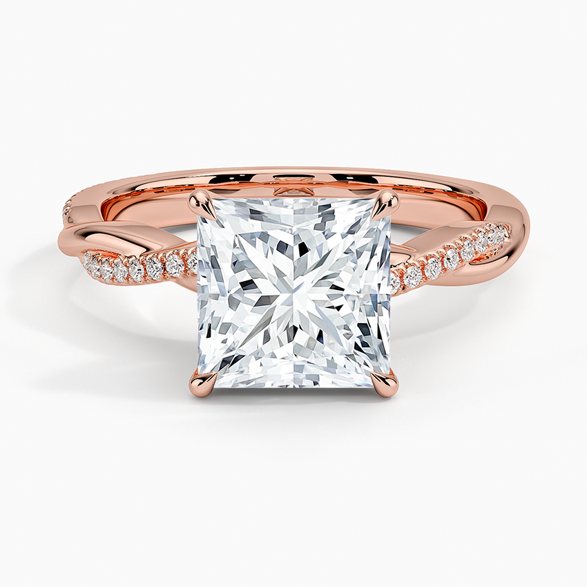 Princess Cut Diamond Twisted Pave Band Ring - Prime & Pure