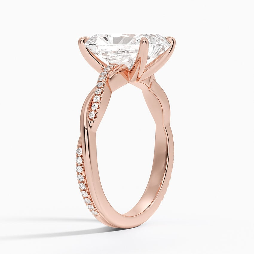 Radiant Cut Diamond Twisted Pave Band Ring - Prime & Pure