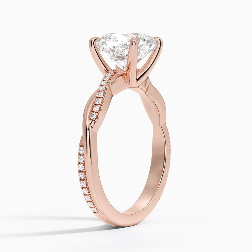 Cushion Cut Diamond Twisted Pave Band Ring - Prime & Pure