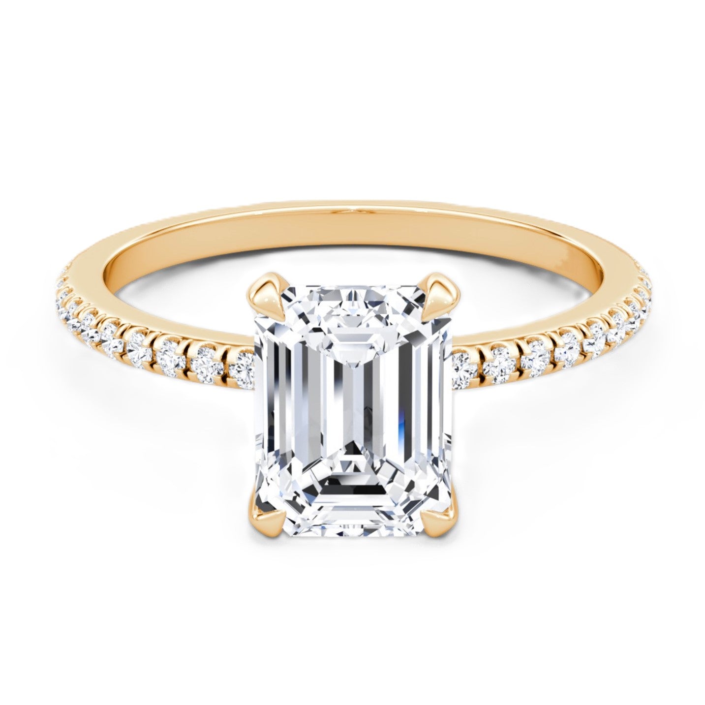 Emerald Cut Diamond Pave Band Ring - Prime & Pure