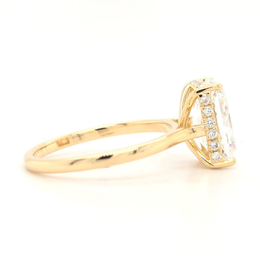 Nova – Radiant Solitaire with Hidden Halo Plain Band
