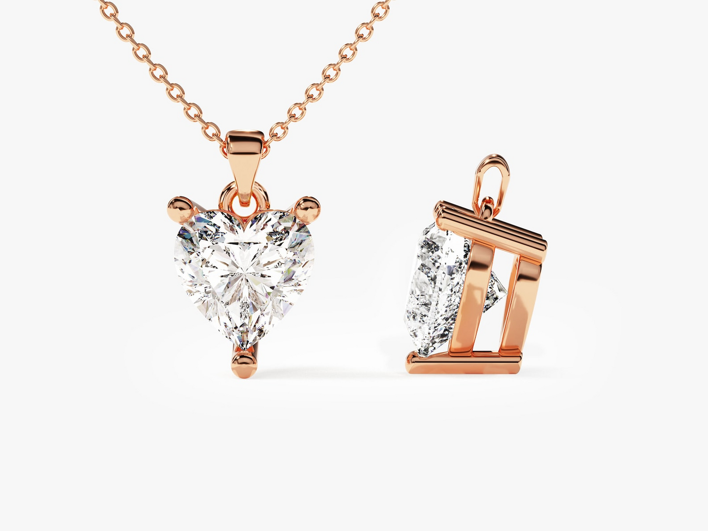 Heart Cut Diamond Solitaire Pendant - Prime & Pure