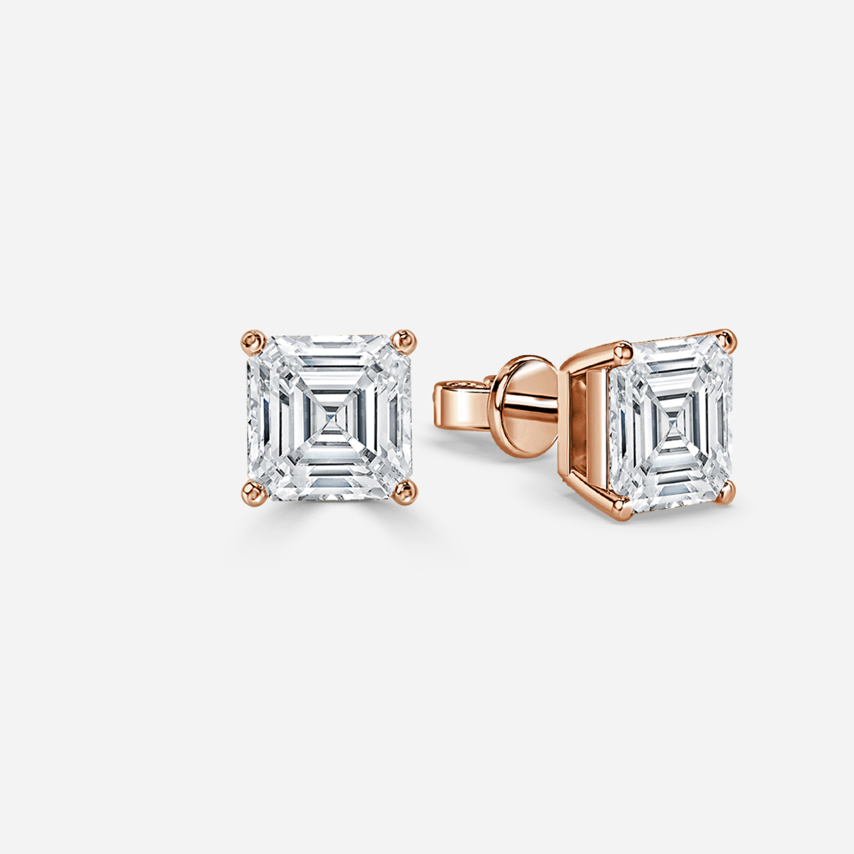 Asscher Diamond Stud Earrings - Prime & Pure