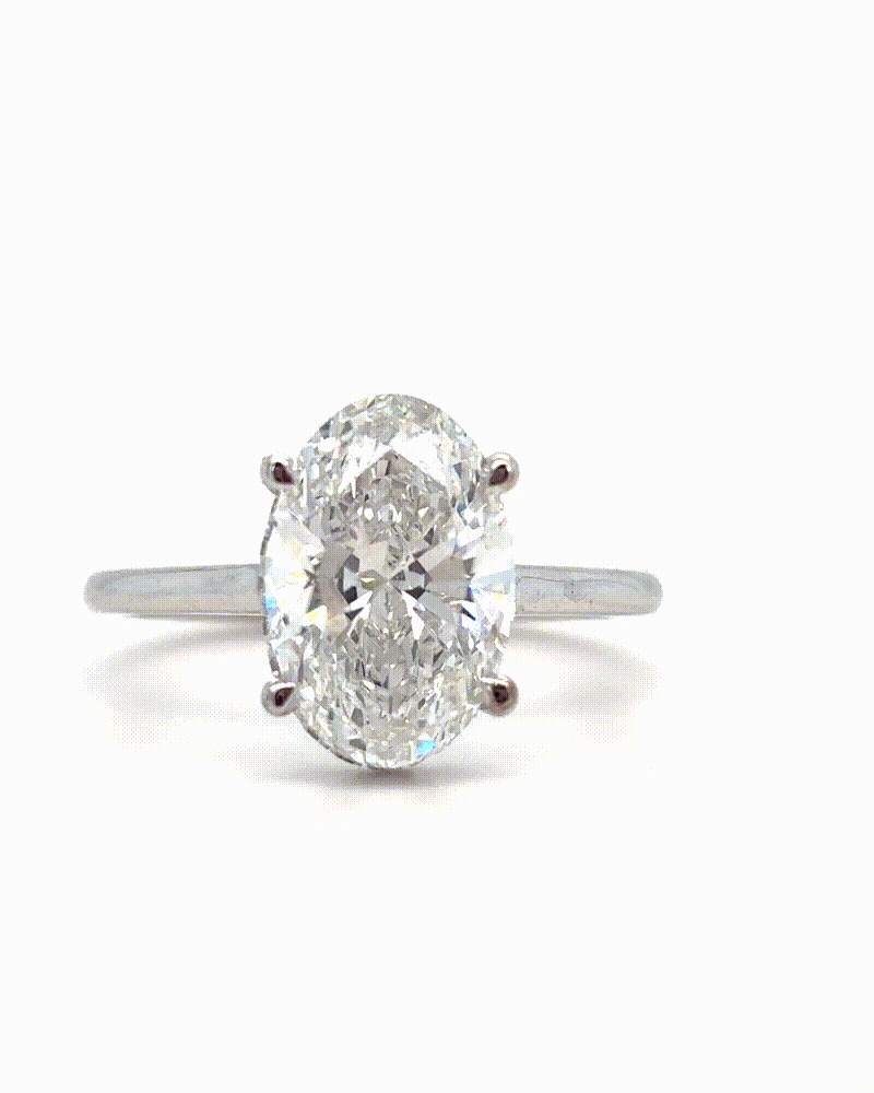 Kahla – " 2.02ct " Oval Solitaire in 18k with Hidden Halo Plain Band - Prime & Pure