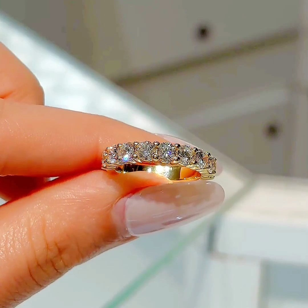 Bianca - Round Diamonds Half Eternity Ring - Prime & Pure