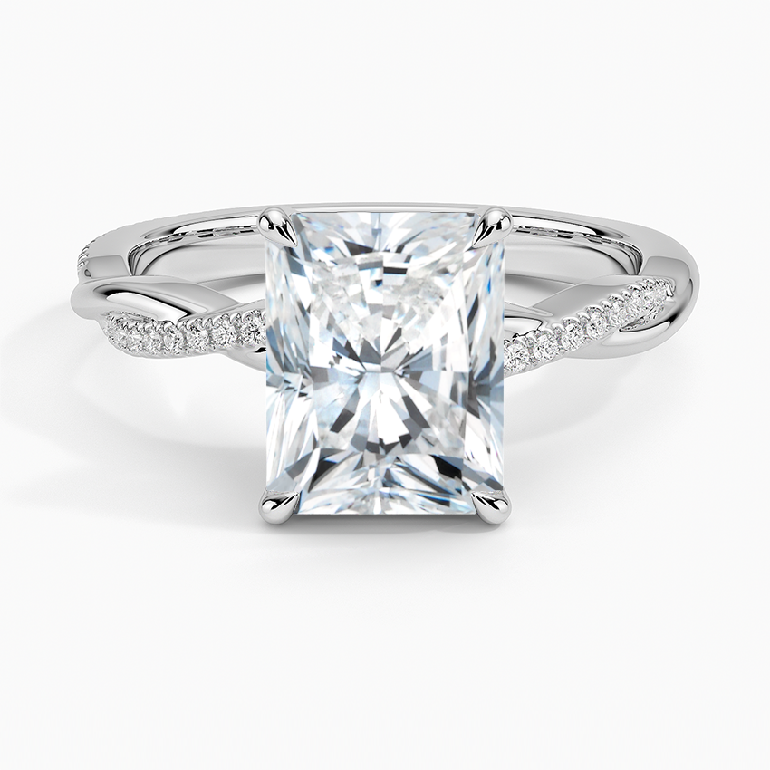 Radiant Cut Diamond Twisted Pave Band Ring - Prime & Pure