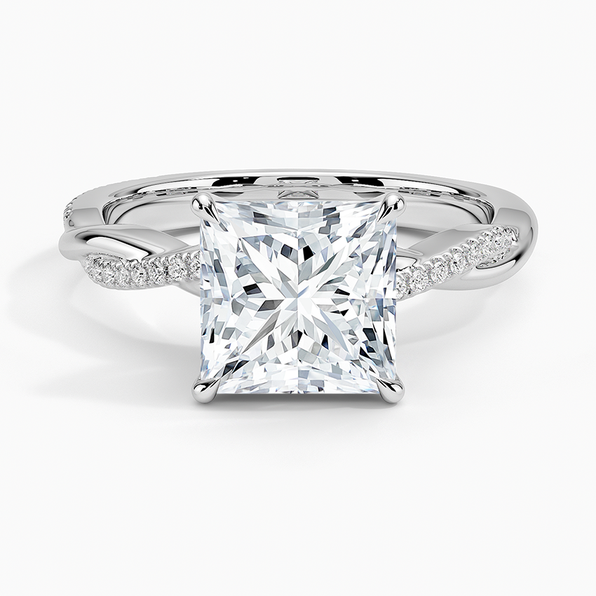 Princess Cut Diamond Twisted Pave Band Ring - Prime & Pure